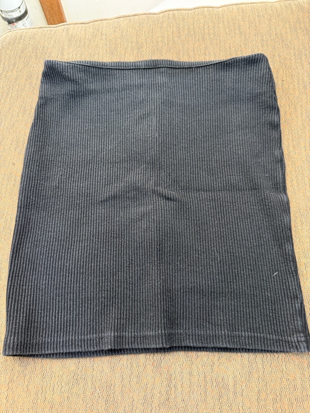 Classic Black Ribbed Pencil Skirt